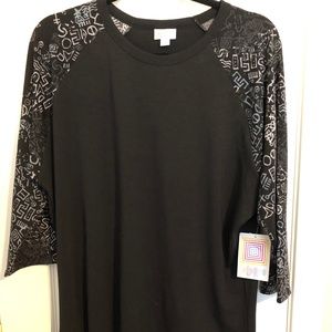 LuLaRoe - Randy Tee - Black/Grey/White